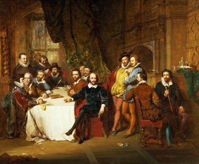 Shakespeare et ses amis à la taverne Mermaid, 1850 - John Faed